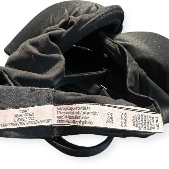 VICTORIA’S SECRET Women’s Black Body by Victoria Lined Demi Bra Size 34D - Picture 4 of 5